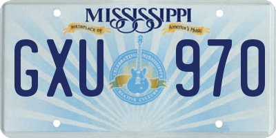 MS license plate GXU970