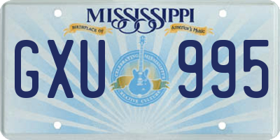 MS license plate GXU995