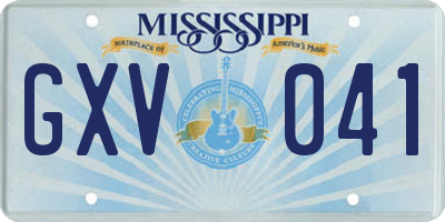 MS license plate GXV041