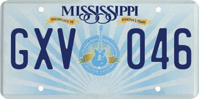 MS license plate GXV046