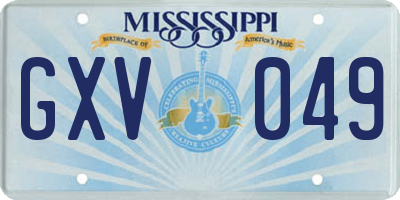 MS license plate GXV049
