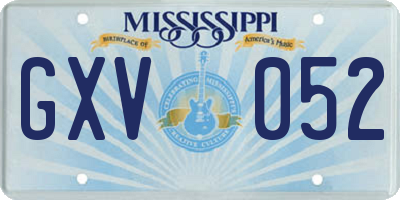 MS license plate GXV052