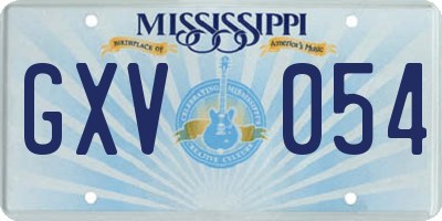 MS license plate GXV054