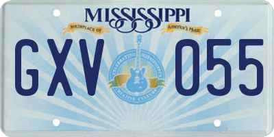 MS license plate GXV055