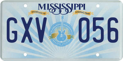 MS license plate GXV056