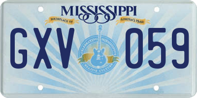 MS license plate GXV059