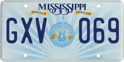 MS license plate GXV069