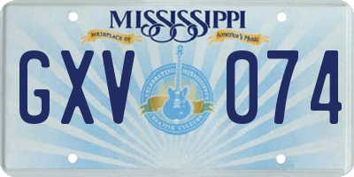 MS license plate GXV074