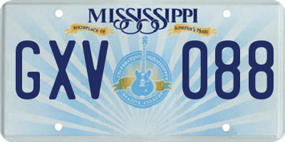 MS license plate GXV088
