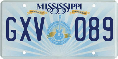 MS license plate GXV089
