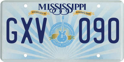MS license plate GXV090