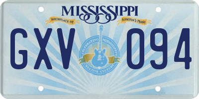 MS license plate GXV094