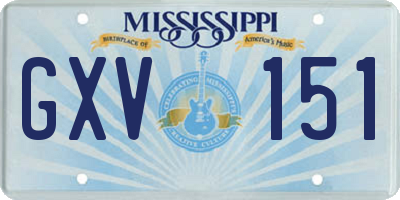 MS license plate GXV151