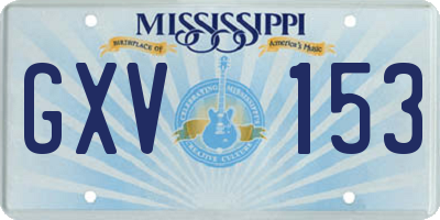 MS license plate GXV153