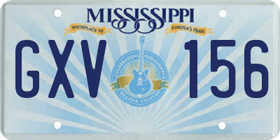 MS license plate GXV156