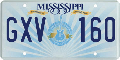 MS license plate GXV160