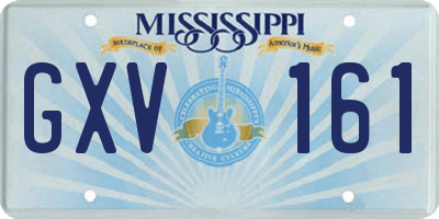 MS license plate GXV161