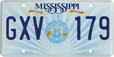 MS license plate GXV179