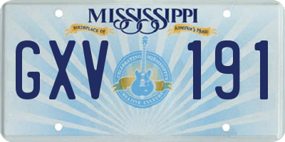MS license plate GXV191