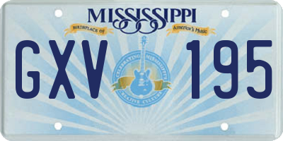 MS license plate GXV195