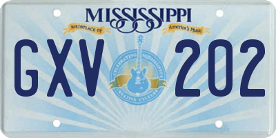 MS license plate GXV202