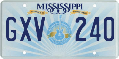 MS license plate GXV240