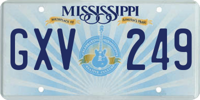 MS license plate GXV249