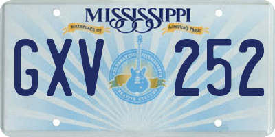 MS license plate GXV252