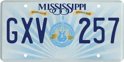 MS license plate GXV257