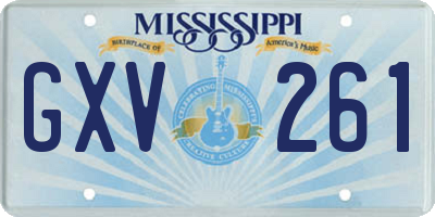 MS license plate GXV261