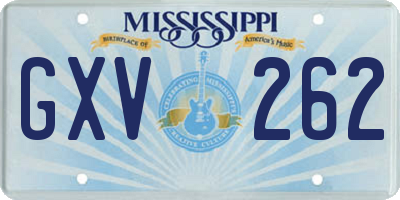 MS license plate GXV262