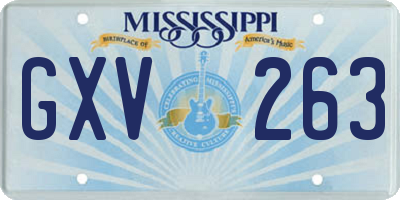 MS license plate GXV263