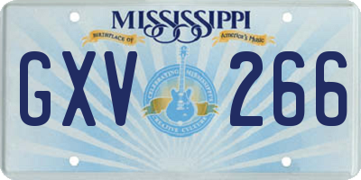 MS license plate GXV266