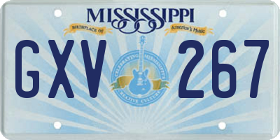 MS license plate GXV267