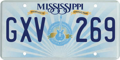 MS license plate GXV269