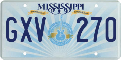 MS license plate GXV270