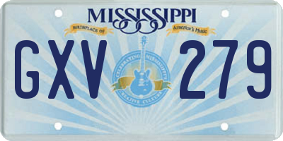 MS license plate GXV279