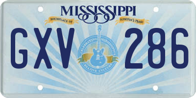 MS license plate GXV286