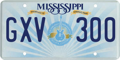 MS license plate GXV300