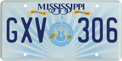 MS license plate GXV306