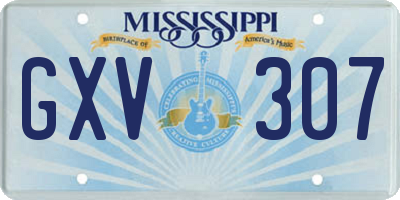 MS license plate GXV307