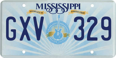 MS license plate GXV329
