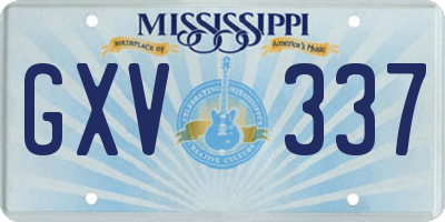 MS license plate GXV337