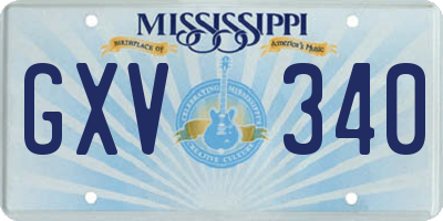 MS license plate GXV340