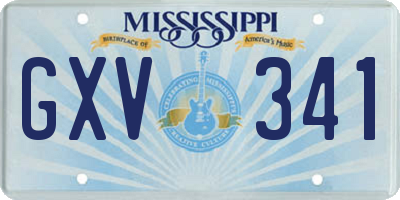 MS license plate GXV341