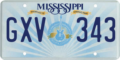 MS license plate GXV343