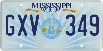 MS license plate GXV349