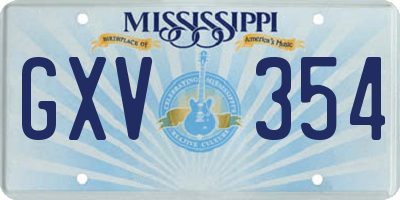 MS license plate GXV354