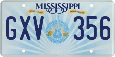 MS license plate GXV356