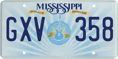 MS license plate GXV358